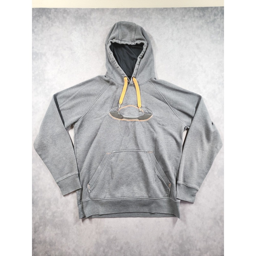 Oakley Hoodie Men's Large Grey Fleece Lined Raglan Sleeve Outdoor Vintage Y2K